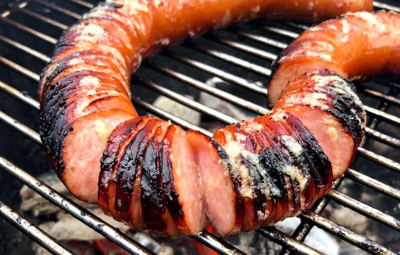Illustration for article titled Hasselback Kielbasa makes you proud to be an American